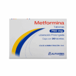 METFORMINA 750MG  30 TABLETAS