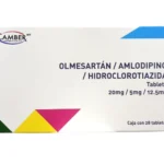 OLMESARTAN, AMLODIPINO, HIDROCLOROTIAZIDA 20mg/5mg/12.5mg 28 TABLETAS