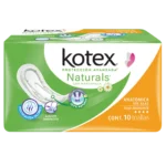 TOALLAS SANITARIAS KOTEX NATURALS CON MANZANILLA SIN ALAS 10 PIEZAS