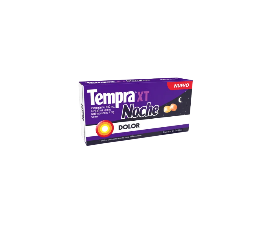 7506460101248-13455-1.png TEMPRA XT NOCHE C/12 TABS. 800/20/4 MG. CARBINOXAMINA + FENILEFRINA + PARACETAMOL (DOLOR)