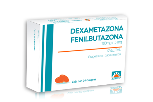 DEXAMETAZONA.png DEXAMETASONA/FENILBUTAZONA (YALOTAL) .5MG/100MG 24 TAB