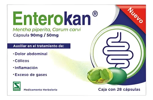 (ENTEROKAN) MENTHAPIPERITA/CAUM CARVI 28 CAPSULAS