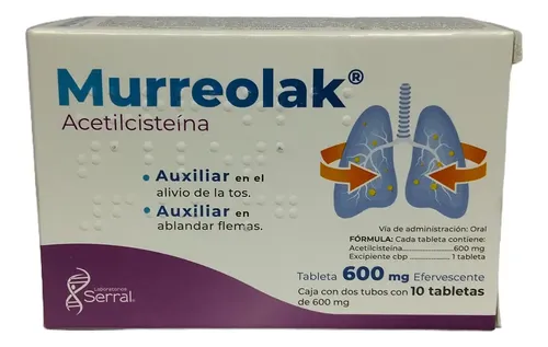 D_NQ_NP_953990-MLA90349284245_082025-O.webp ACETILSISTEINA 600MG (MURREOLAK) 10TAB.